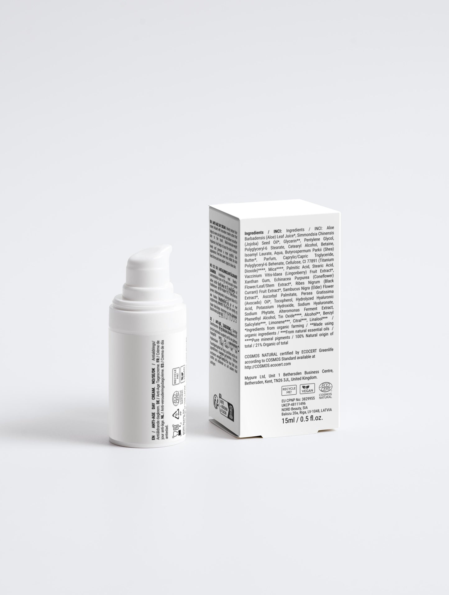 Crème de Jour Anti-Âge - Hydratation Intense & Acide Hyaluronique 15g / 0,53 oz