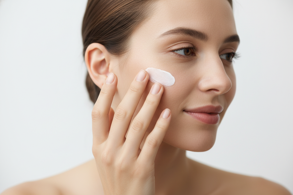 Application crème visage