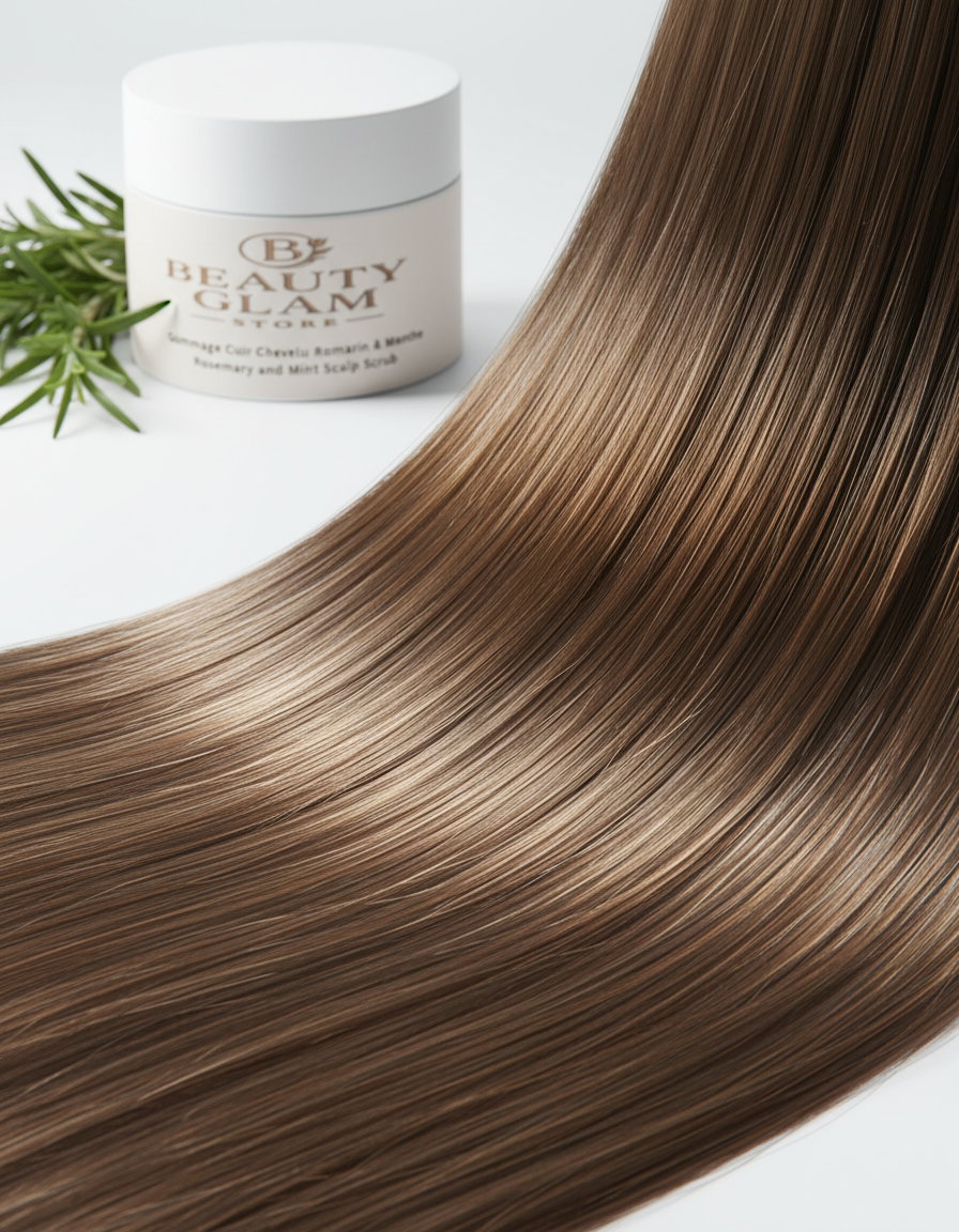 Cheveux sains pot blanc arrière-plan