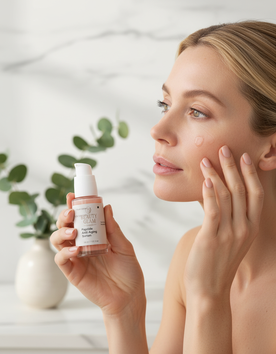 Femme appliquant le sérum - sans pipette