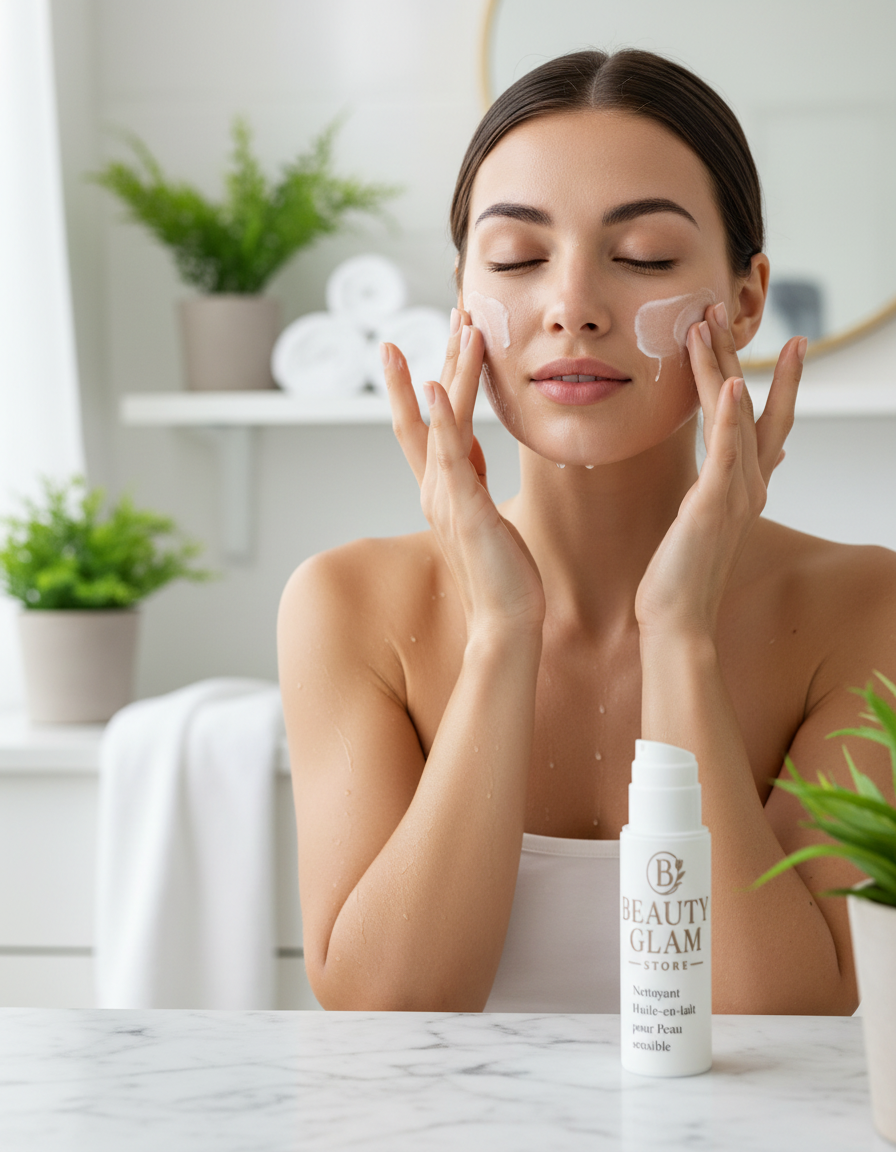 Nettoyant Huile-en-Lait Peau Sensible - Démaquillant Doux