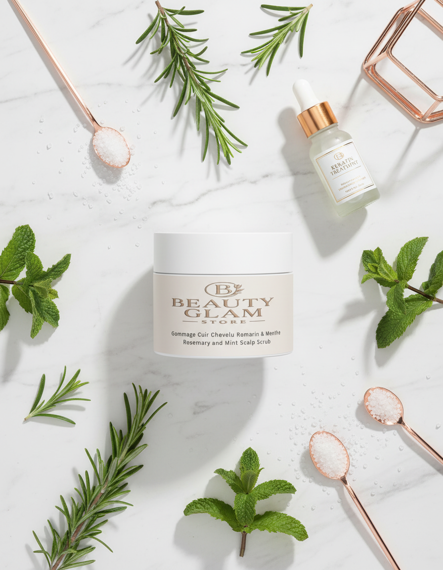 Ingrédients naturels pot blanc central